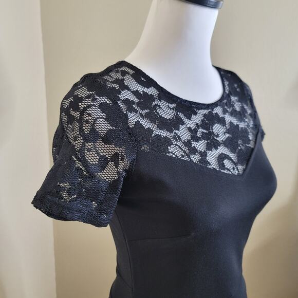 Pinup Rockabilly Little Black Dress, Size Small 50's 60's Retro, Flare Dress NEW - Picture 3 of 10